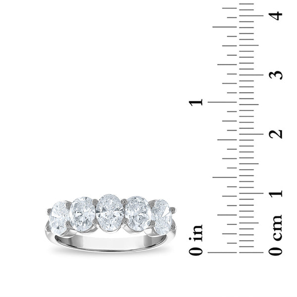 Signature EcoLove 2 CTW Lab Grown Diamond Anniversary Oval 5-Stone Ring in 14KT White Gold