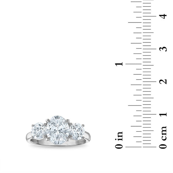 Signature EcoLove Diamond Dreams 3 CTW Lab Grown Diamond Three Stone Ring in 14KT White Gold