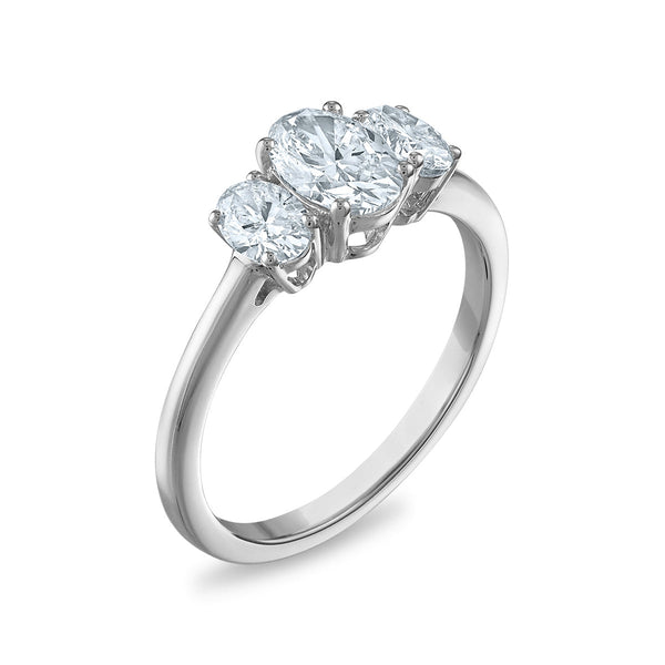 Signature EcoLove 1 1/4 CTW Lab Grown Diamond Anniversary Three Stone Ring in 14KT White Gold