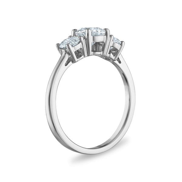 Signature EcoLove 1 1/4 CTW Lab Grown Diamond Anniversary Three Stone Ring in 14KT White Gold