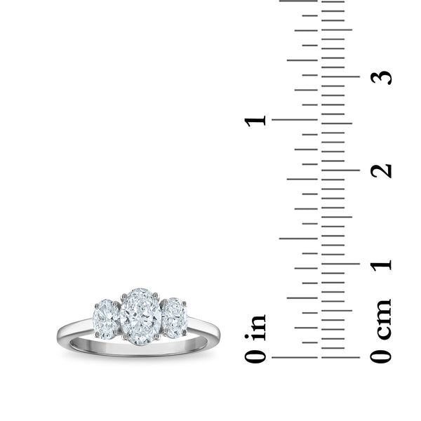 Signature EcoLove 1 1/4 CTW Lab Grown Diamond Anniversary Three Stone Ring in 14KT White Gold