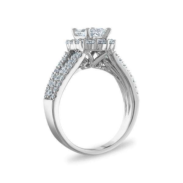 Signature EcoLove Diamond Dreams 2 1/4 CTW Lab Grown Diamond Halo Cluster Engagement Ring in 14KT White Gold