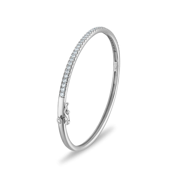 Signature EcoLove 1 CTW Lab Grown Diamond 7.25-inch Bangle Bracelet in 14KT White Gold