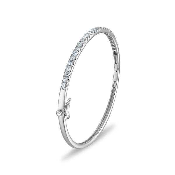 Signature EcoLove 2 CTW Lab Grown Diamond 7.25-inch Bangle Bracelet in 14KT White Gold