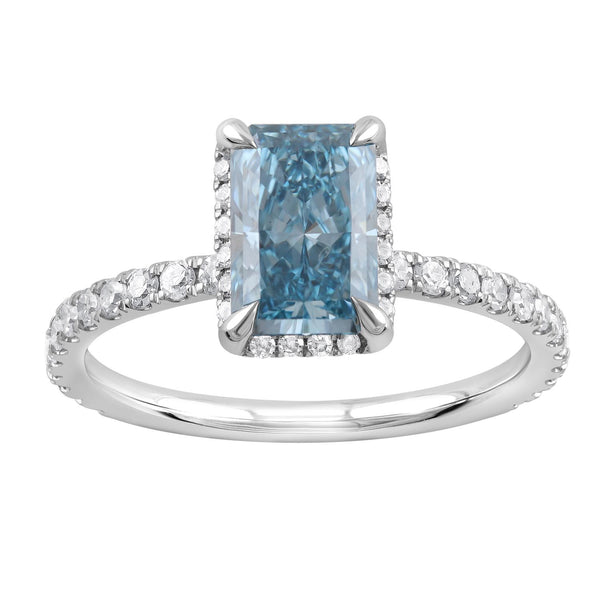 Signature EcoLove 2 CTW Fancy Blue Lab Grown Diamond Engagement Ring in 14KT White Gold