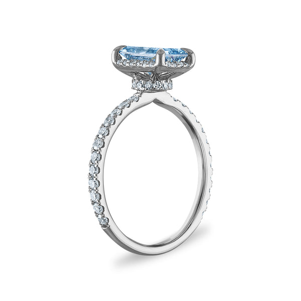 Signature EcoLove 2 CTW Fancy Blue Lab Grown Diamond Engagement Ring in 14KT White Gold