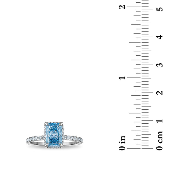 Signature EcoLove 2 CTW Fancy Blue Lab Grown Diamond Engagement Ring in 14KT White Gold