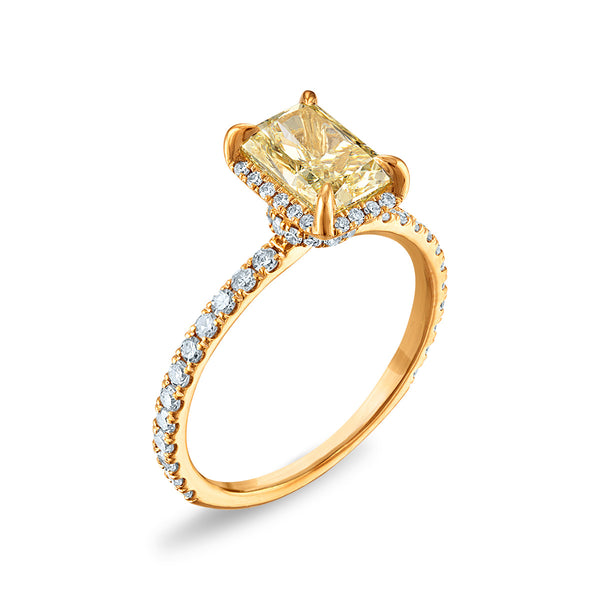 Signature EcoLove 2 CTW Fancy Yellow Lab Grown Diamond Engagement Ring in 14KT Yellow Gold