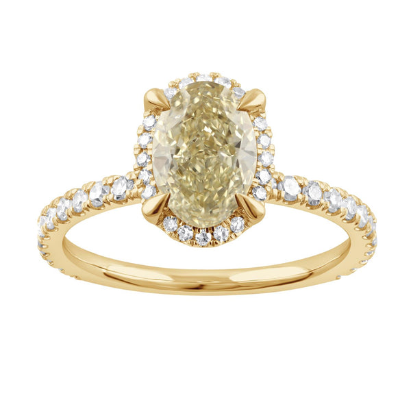 Signature EcoLove 2 CTW Fancy Yellow Lab Grown Diamond Engagement Ring in 14KT Yellow Gold