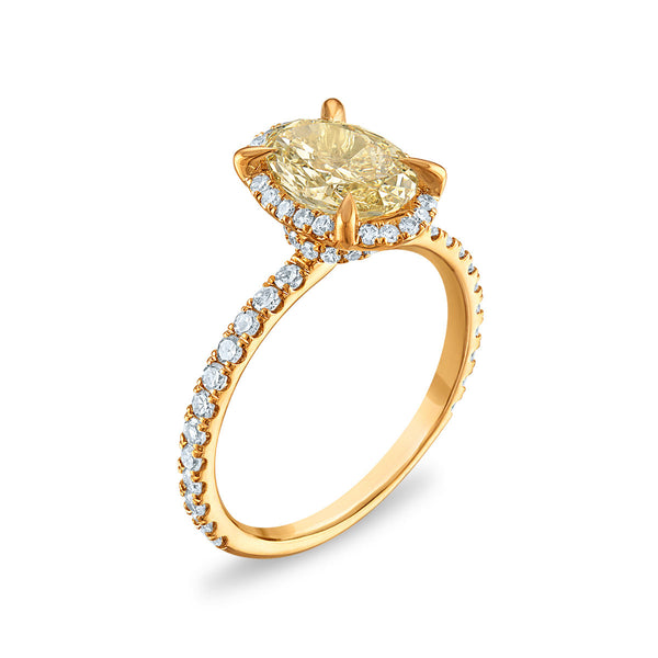 Signature EcoLove 2 CTW Fancy Yellow Lab Grown Diamond Engagement Ring in 14KT Yellow Gold