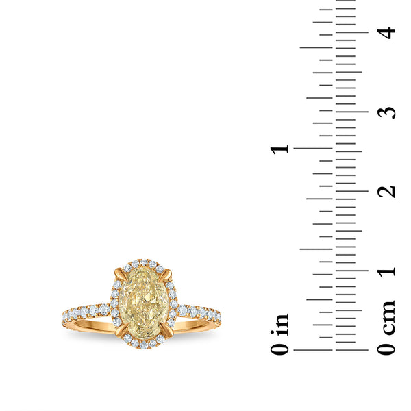 Signature EcoLove 2 CTW Fancy Yellow Lab Grown Diamond Engagement Ring in 14KT Yellow Gold