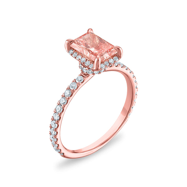 Signature EcoLove 2 CTW Fancy Pink Lab Grown Diamond Halo Engagement Ring in 14KT Rose Gold