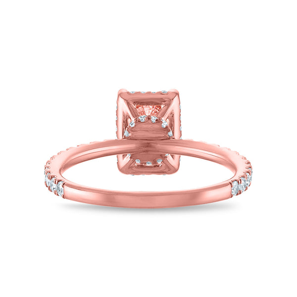 Signature EcoLove 2 CTW Fancy Pink Lab Grown Diamond Halo Engagement Ring in 14KT Rose Gold