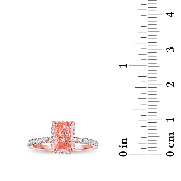 Signature EcoLove 2 CTW Fancy Pink Lab Grown Diamond Halo Engagement Ring in 14KT Rose Gold