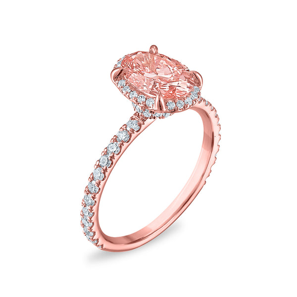 Signature EcoLove 2 CTW Fancy Pink Lab Grown Diamond Ring in 14KT Rose Gold