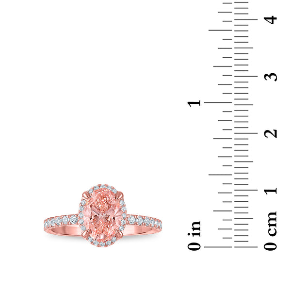 Signature EcoLove 2 CTW Fancy Pink Lab Grown Diamond Ring in 14KT Rose Gold