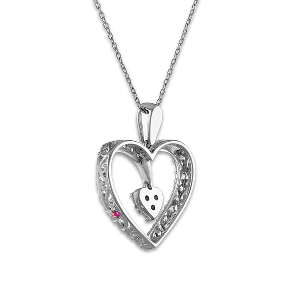 LoveSong EcoLove 3/4 CTW Lab Grown Diamond Heart 18-inch Pendant in 10KT White Gold