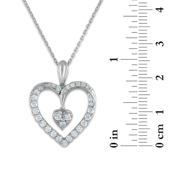 LoveSong EcoLove 3/4 CTW Lab Grown Diamond Heart 18-inch Pendant in 10KT White Gold