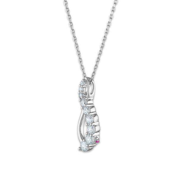 LoveSong EcoLove 3/4 CTW Lab Grown Diamond Swirl 18-inch Pendant in 10KT White Gold