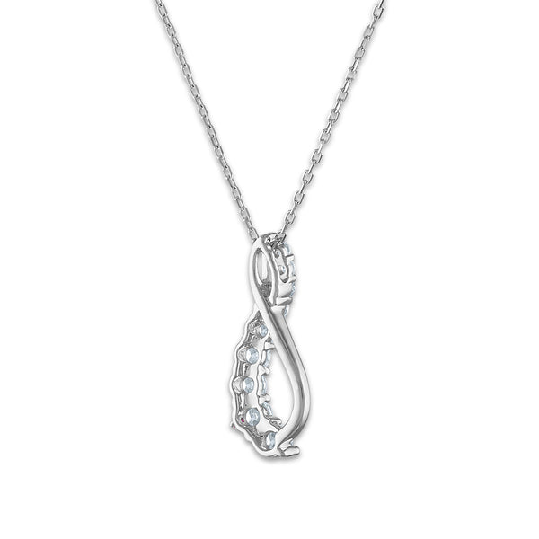 LoveSong EcoLove 3/4 CTW Lab Grown Diamond Swirl 18-inch Pendant in 10KT White Gold