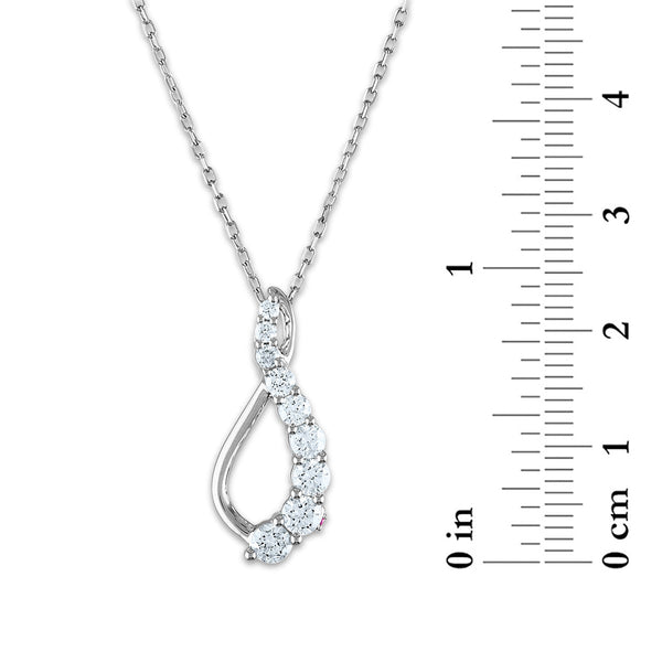 LoveSong EcoLove 3/4 CTW Lab Grown Diamond Swirl 18-inch Pendant in 10KT White Gold