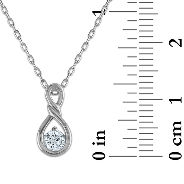 LoveSong EcoLove 1/4 CTW Lab Grown Diamond Infinity 18-inch Pendant in 10KT White Gold