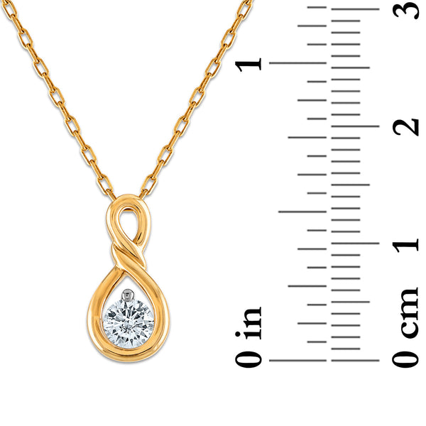 LoveSong EcoLove 1/4 CTW Lab Grown Diamond Infinity 18-inch Pendant in 10KT Yellow Gold