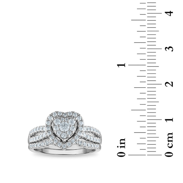 LoveSong EcoLove 3/4 CTW Lab Grown Diamond Heart Bridal Set in 10KT White Gold