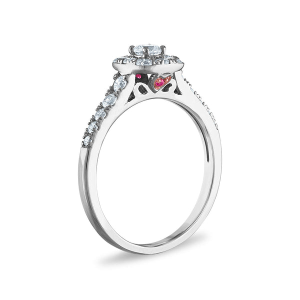 LoveSong EcoLove 9/10 CTW Lab Grown Diamond Halo Bridal Set in 10KT White Gold