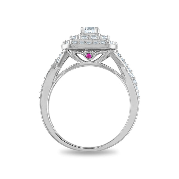 LoveSong EcoLove 1 1/4 CTW Lab Grown Diamond Halo Bridal Set in 10KT White Gold