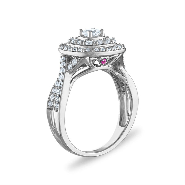 LoveSong EcoLove 1 1/4 CTW Lab Grown Diamond Halo Bridal Set in 10KT White Gold