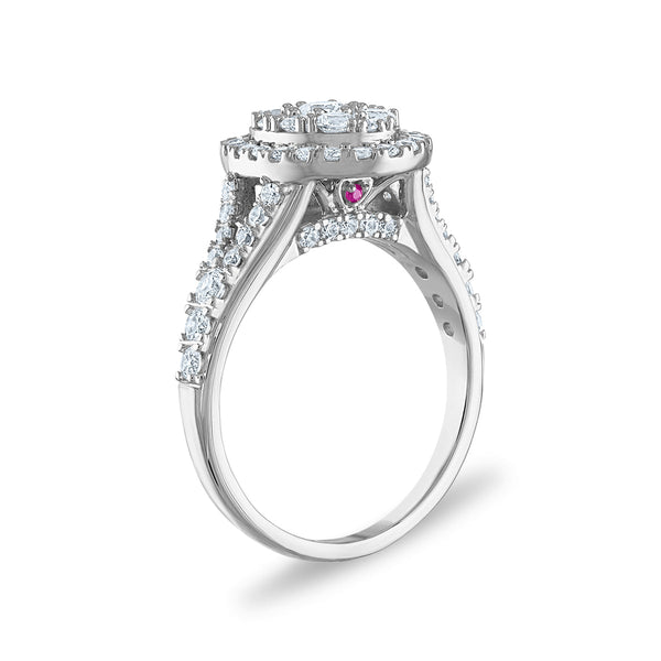 LoveSong EcoLove 1-1/2 CTW Lab Grown Diamond Halo Bridal Set in 10KT White Gold