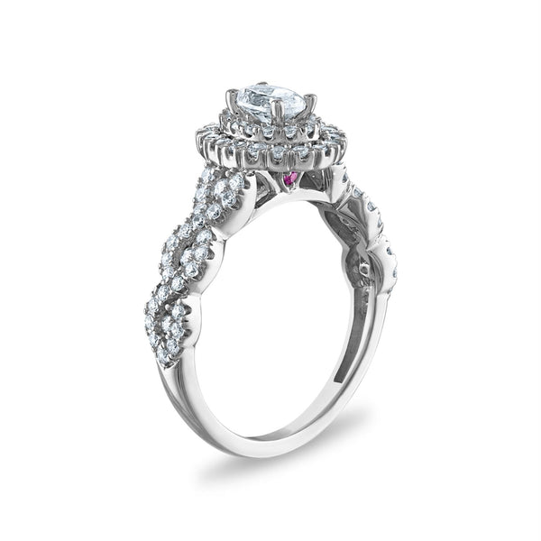 LoveSong EcoLove 1 1/4 CTW Lab Grown Diamond Halo Bridal Set in 10KT White Gold