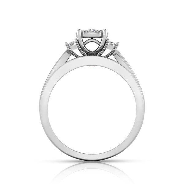 LoveSong EcoLove 1/2 CTW Lab Grown Diamond Halo Bridal Set in 10KT White Gold