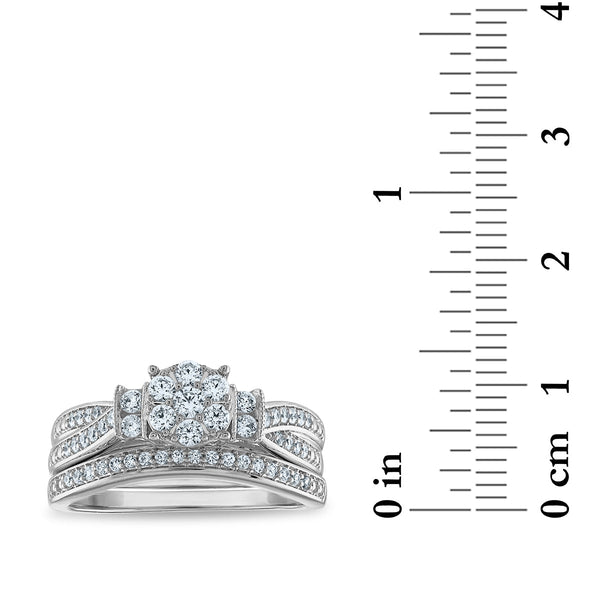 LoveSong EcoLove 1/2 CTW Lab Grown Diamond Halo Bridal Set in 10KT White Gold