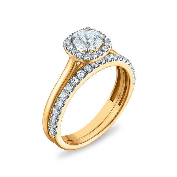 LoveSong EcoLove 1 CTW Lab Grown Diamond Bridal Set in 10KT Gold