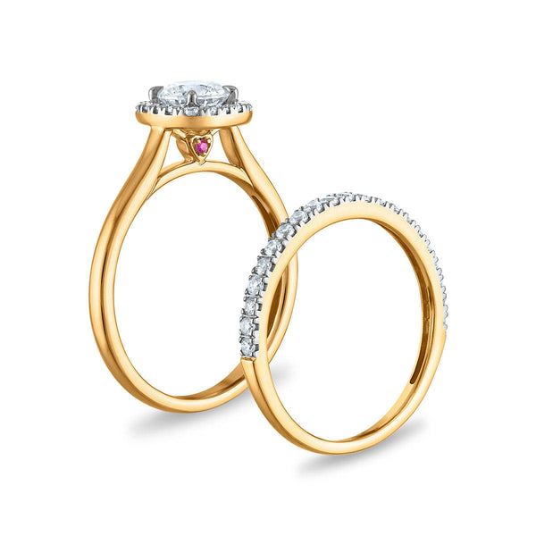 LoveSong EcoLove 1 CTW Lab Grown Diamond Bridal Set in 10KT Gold