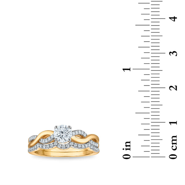 LoveSong EcoLove 3/4 CTW Lab Grown Diamond Bridal Set in 10KT Yellow Gold