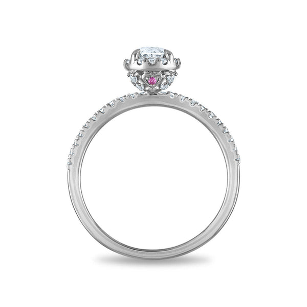 LoveSong EcoLove 1 CTW Lab Grown Diamond Halo Bridal Set in 10KT White Gold