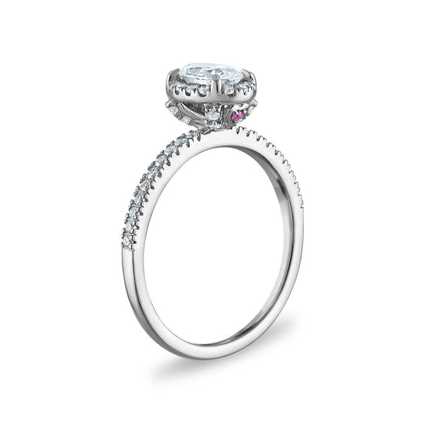 LoveSong EcoLove 1 CTW Lab Grown Diamond Halo Bridal Set in 10KT White Gold