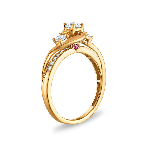 LoveSong EcoLove 3/4 CTW Lab Grown Diamond Three Stone Bridal Set in 10KT Yellow Gold