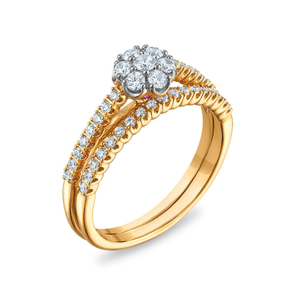 LoveSong EcoLove 1/2 CTW Lab Grown Diamond Bridal Set in 10KT Yellow Gold