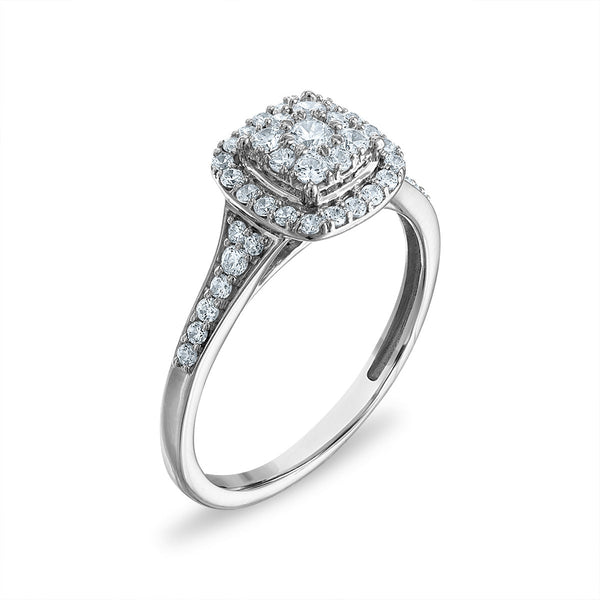 LoveSong EcoLove 1/2 CTW Lab Grown Diamond Halo Engagement Ring in 10KT White Gold