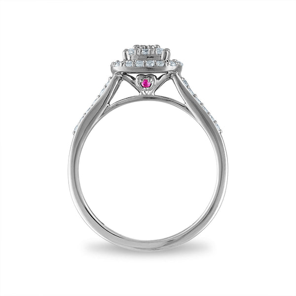 LoveSong EcoLove 1/2 CTW Lab Grown Diamond Halo Engagement Ring in 10KT White Gold