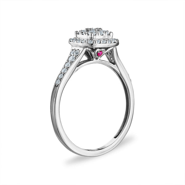 LoveSong EcoLove 1/2 CTW Lab Grown Diamond Halo Engagement Ring in 10KT White Gold