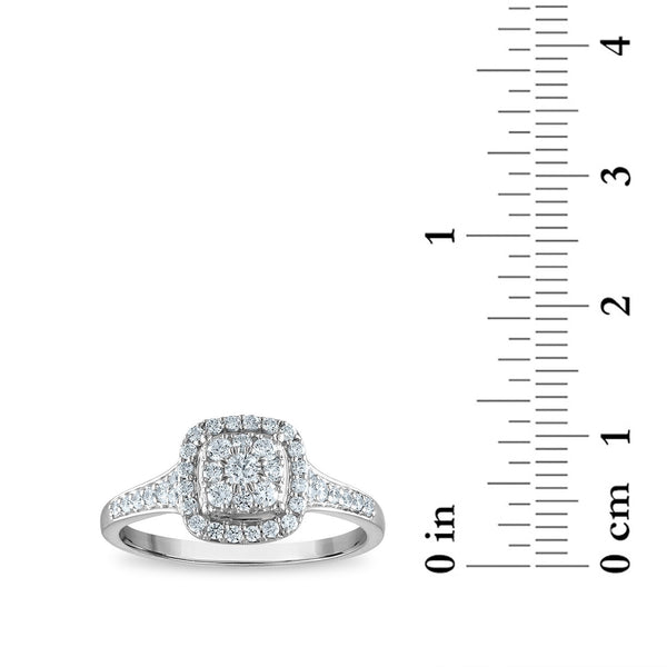 LoveSong EcoLove 1/2 CTW Lab Grown Diamond Halo Engagement Ring in 10KT White Gold