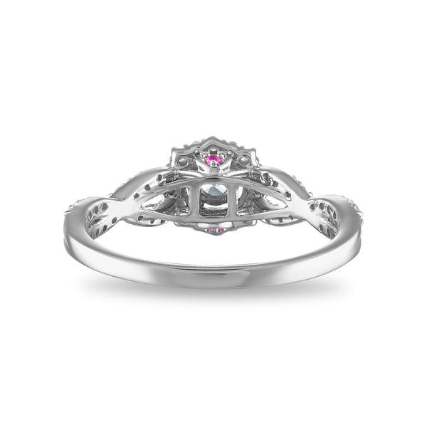 LoveSong EcoLove 3/8 CTW Lab Grown Diamond Promise Halo Round Shaped Ring in 10KT White Gold