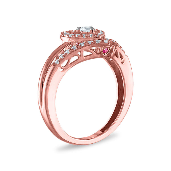 LoveSong EcoLove 3/8 CTW Lab Grown Diamond Heart Promise Ring in 10KT Rose Gold