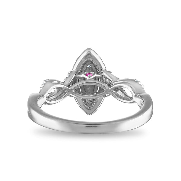 LoveSong EcoLove 3/8 CTW Lab Grown Diamond Promise Halo Marquise Shaped Ring in 10KT White Gold