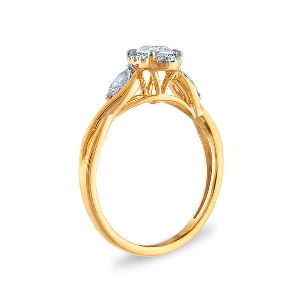 LoveSong EcoLove 1/2 CTW Lab Grown Diamond Halo Promise Ring in 10KT Yellow Gold